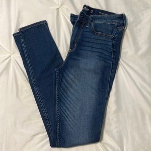 Hollister high-rise super skinny dark blue jeans